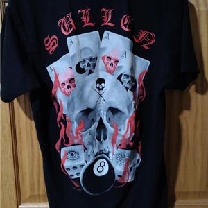 Sullen Black Graphic Tee with Skull Design